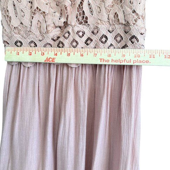 Free People One Lace Crochet Adella Slip Dress Women Medium Nude Pink - Picture 10 of 11